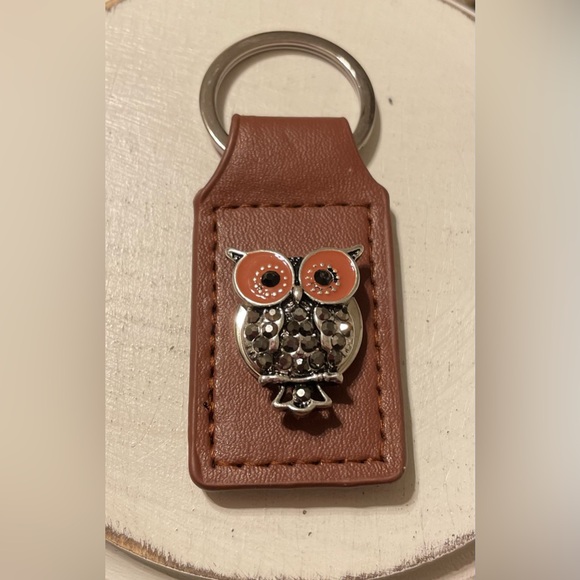 Accessories - Brown Leather Owl Keychain